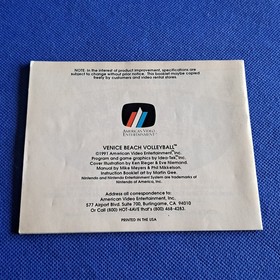 Nintendo NES Venice Beach Volleyball [Instruction Book Manual ONLY]