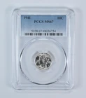1941 Mercury Dime MS67 PCGS Blue Label