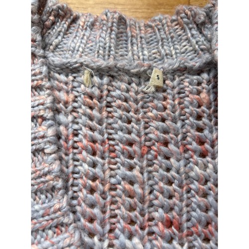 Marine Layer Sweater Cardigan Ontario Chunky Knit Long Pockets Blue Pink Small - Picture 5 of 8
