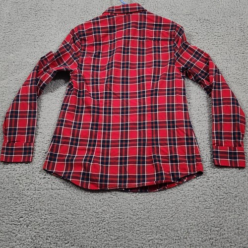 VINEYARD VINES Womens Shirt 4 Red Plaid Button Up Flannel Long Sleeve 2W0739 - Picture 8 of 13