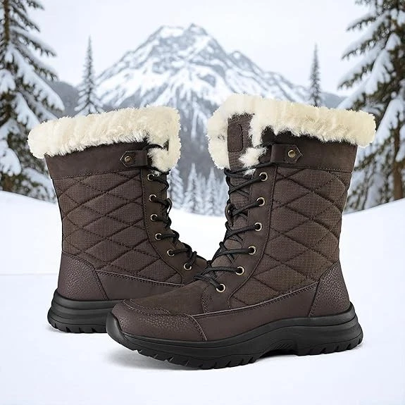 Mysoft-Size 9 -Women’s Winter Snow Boots Water + Slip Resistant-Fur Lined- BNIP