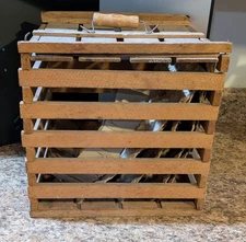Primative Antique Wooden Egg Crate 13x13 Rare Unique Farmhouse