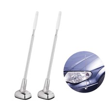 2-Pack Car Bumper Corner Antenna Pole Adjust 11in x 2in x 1.5in, Chrome