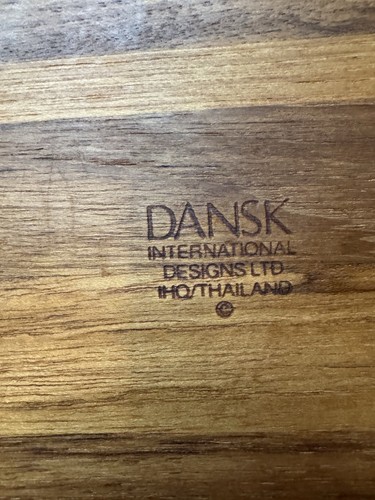 VTG DANSK Denmark Round Slanted Teak Wood Cutting Board Jens Quistgaard 14.5” - Picture 5 of 7