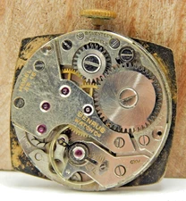 Vintage Benrus AR 15 17 jewel wrist watch movement w/ dial and crown & stem comb