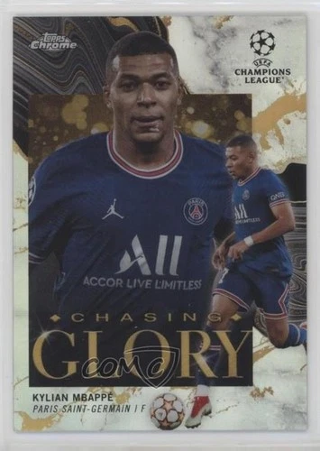 2021-22 Topps Chrome UEFA Champions League Chasing Glory Kylian Mbappe #CG-15