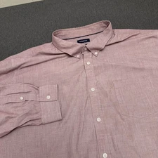Croft Barrow Button Down Shirt Men 4XB Red Easy Care Lightweight READ