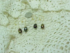 BLACK CONFETTI SWIRLS  CROCHET / KNITTING STITCH MARKERS set of 4