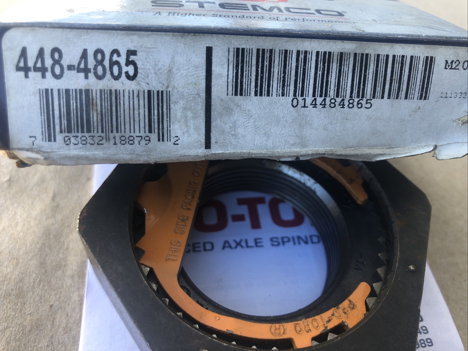 Stemco 4484865 Pro Torq Spindle Nut, 13/4” 12tpi, Meritor FL Series