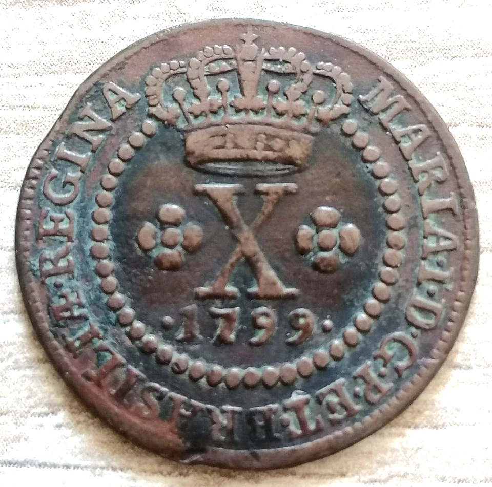 BRÉSIL 40 Réis Marie I 1799 en cuivre - Photo 2/2