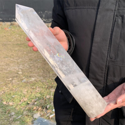 1.7kg Clear quartz Obelisk Natural Quartz Crystal Wand Point Reiki Heal WA566