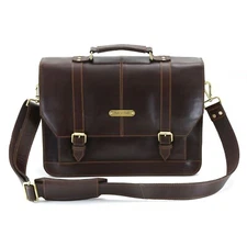 Style n Craft 392007 Briefcase Laptop Bag in Full Grain Dark Brown Leather