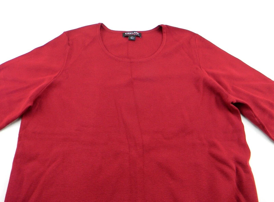 Suéter Kirkland para mujer tejido cuello redondo talla XXL rojo Foto 3 de 4