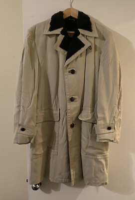 VINTAGE MCGREGOR JACKET MADE IN USA BROWN FAUX FUR LINED BIEGE MEN'S SIZE 40