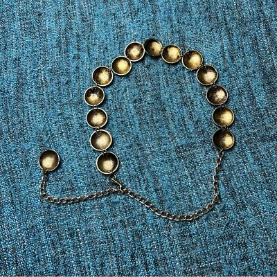 Round Medallion Metal Chain Belt Y2K Gold Tone 90s Early  Round Medallion Metal Chain Belt Y2K Gold Tone main image 1