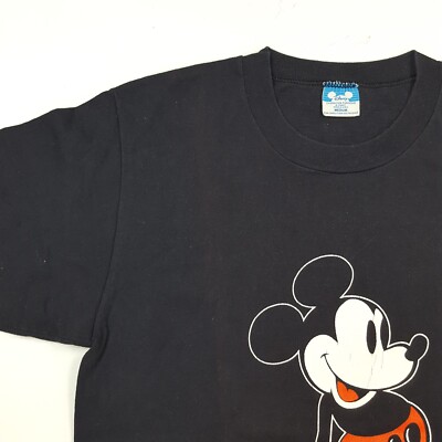 Vintage 80s Mickey Mouse Disney Cartoon Size Small Black USA Made