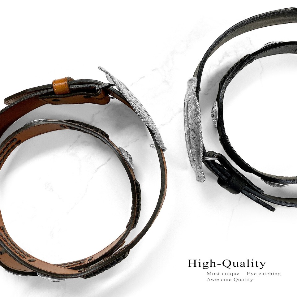 State Of Texas Longhorn & Star Western Leather Belt - Embossed Cowhide, 1.5" Wide, Removable Buckle, Black, Size 46