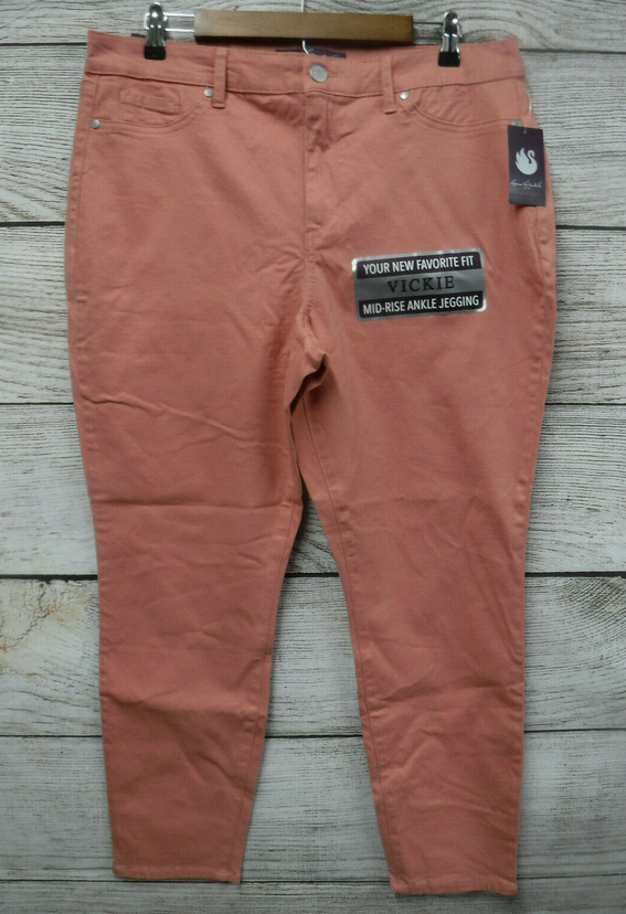 Gloria Vanderbilt Womens Coral Dahlia Vickie Ankle Jegging Stretch Jeans Size 6