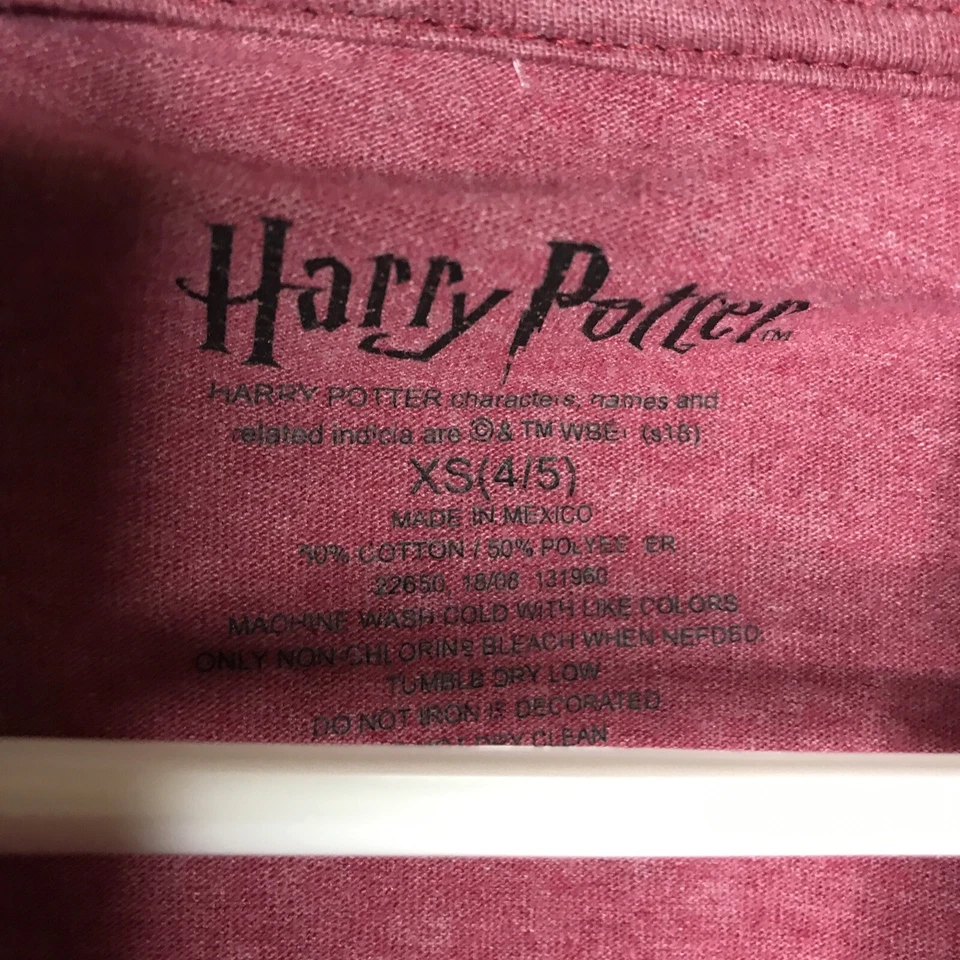 Harry Potter GRYFFINDOR Girl’s Long-Sleeve Graphic Tee T-Shirt Size XS (4/5) - Image 3 of 4