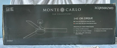 Monte Carlo Fan Company Cirque Indoor Ceiling Fan, Matte White - 3CQR56RZWD - Picture 3 of 7