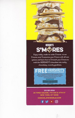 Hersheys Chocolate World promo piece 4" x 9" opens to 8" x 9" - Picture 2 of 3