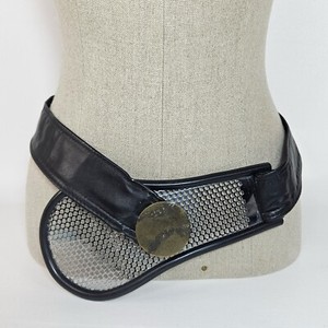 VTG 80s 90s Swirl Buckle Stretch Belt Dramatic Avant Garde Glamoratti Maximilist Stretch Textured Belts for Women for sale | eBay main image 2