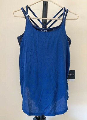 NWT Eddie Bauer Woman's Size S Run Yoga Active Tank with Bra Amplitude Tank Top