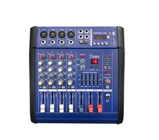 Professional Power Mixer 4 Channels DJ Mixer with Mic for Home Karaoke