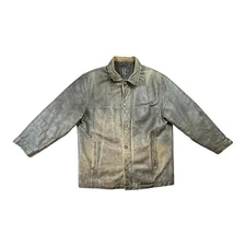 Gear For Sports Mens Leather Jacket JIM BEAM Size XXL Bomber Distressed Brown