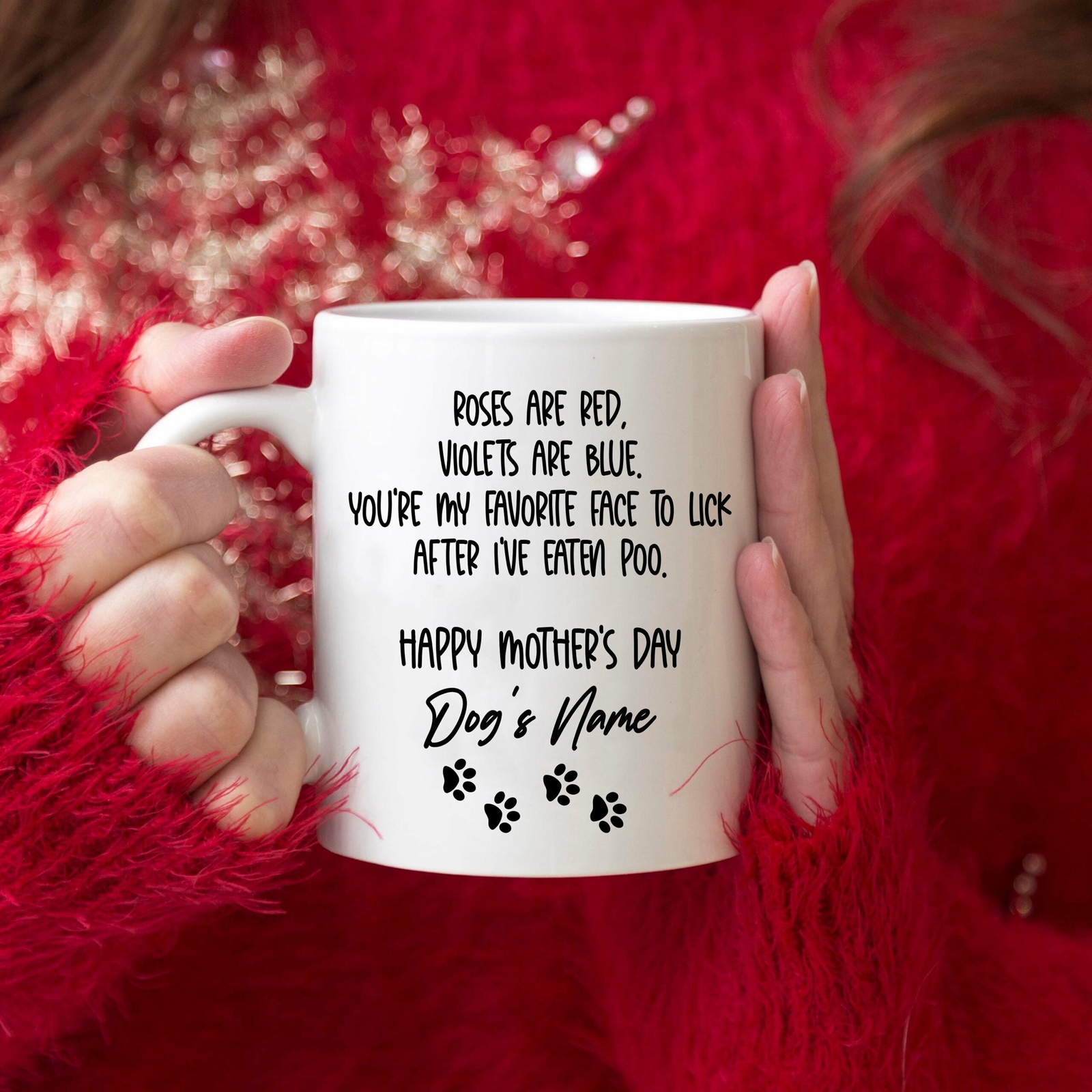 Personalized Mother's Day Gift For Dog Mom Best Dog Mom Mug Funny Paws Mug Gift