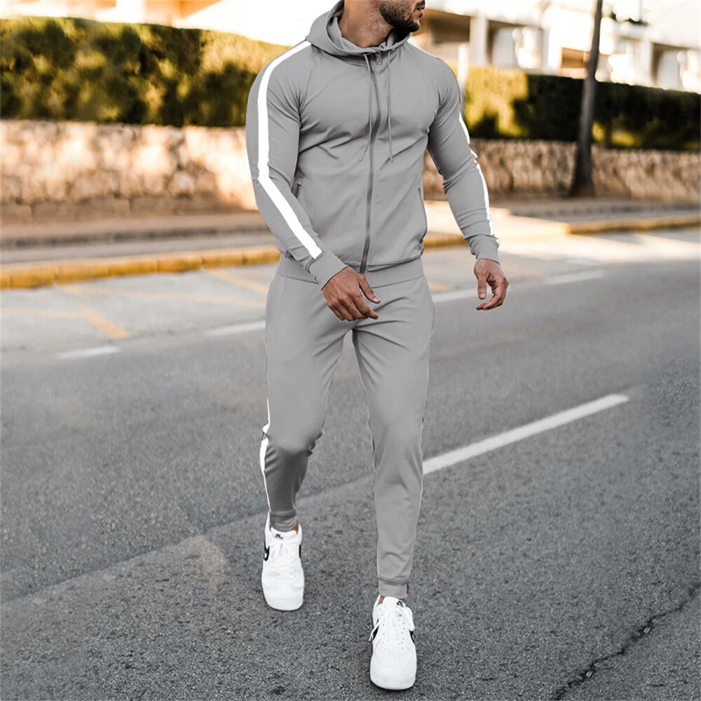 Held og lykke Gendanne couscous Men&#039;s Tracksuits 2 Piece Outfit Sweat Suit Casual Jogging Suits  Athletic Set | eBay