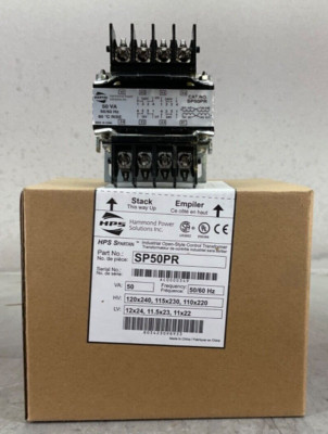 NEW HAMMOND SP50PR CONTROL TRANSFORMER OPEN CORE 50VA PRI:120/240V SEC:12/24V