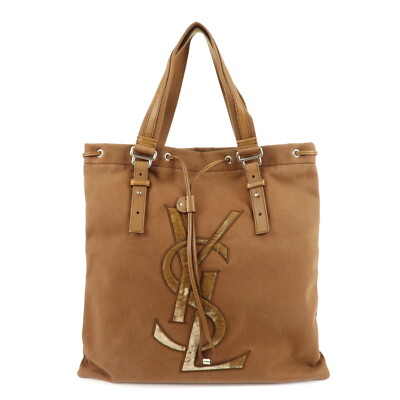 Saint Laurent Velour Canvas Leather Kahara Tote bag Shoulder Bag