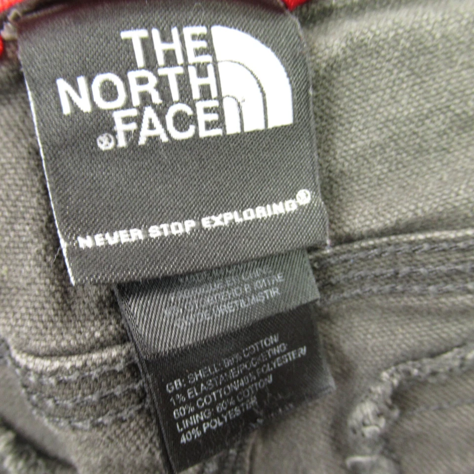 North Face 短裤男式 38 口袋纽扣轻便户外斜纹布灰色 — 第 3/4 张图片