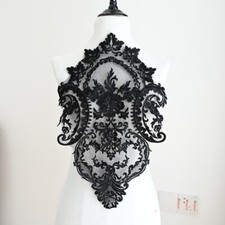 1X Lace Embroidery Hollow Out Patch DIY Large Applique for Wedding Dress Sewing