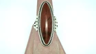 VINTAGE WOMEN'S STERLING SILVER MAHOGANY OBSIDIAN RING SZ 7.75-8.0