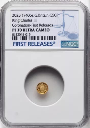 England - 2023 Charles III - Gold 50P - 1/40 Oz- NGC PF70 Ultra Cameo - TOP POP!