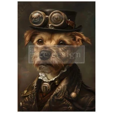 Gear Hound Dog | A1 Fiber Decoupage Steampunk | Redesign with Prima
