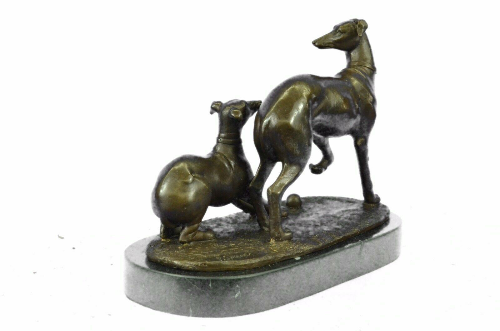 Pj Mene (18101879) "two Greyhounds Playing" Argente And Dore bronze