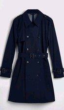 Moss Outwear Navy Trench Coat Size M (cod 966750309) New With Tags On
