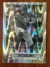 Joey Votto 2022 Topps Chrome Back & White RayWave Refractor Card