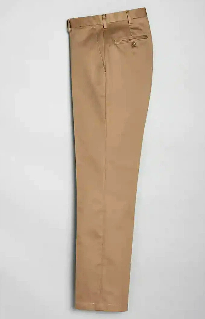 Joseph A. Bank Men Size 48 x 32 TAN Traveler Twill Tailored Fit Khaki Pants NEW