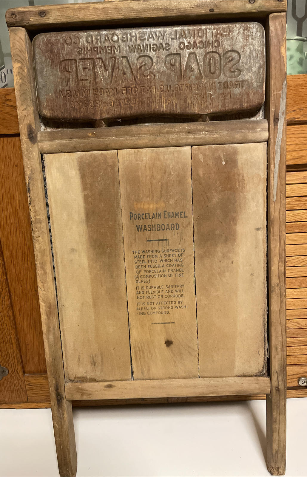 No 197 Cobalt Blue Porcelain Enamel Soap Saver National Washboard