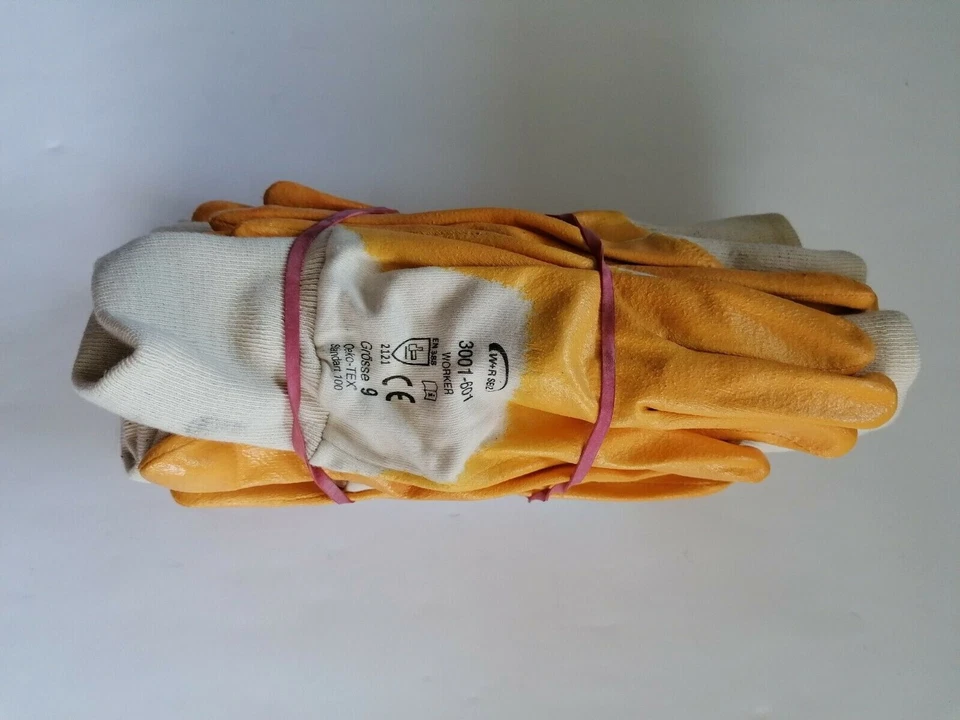 8 Paar W+R Seiz 3001-602 WORKER Orange Handschuhe Arbeitshandschuhe Große 9 - Bild 3 von 4
