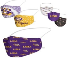New LSU Adult Sized Face Masks Set of 6