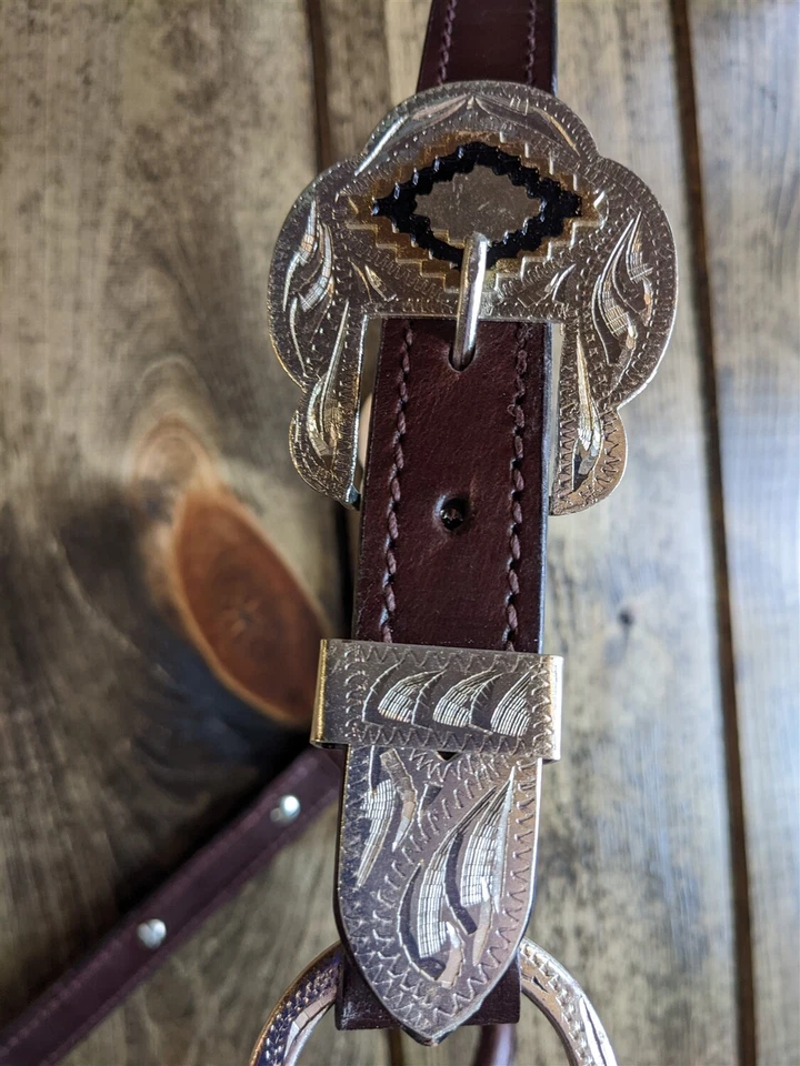 Horse Silver Show Halter - Gold & Black Diamonds - Matching Lead Shank - Image 3 of 4