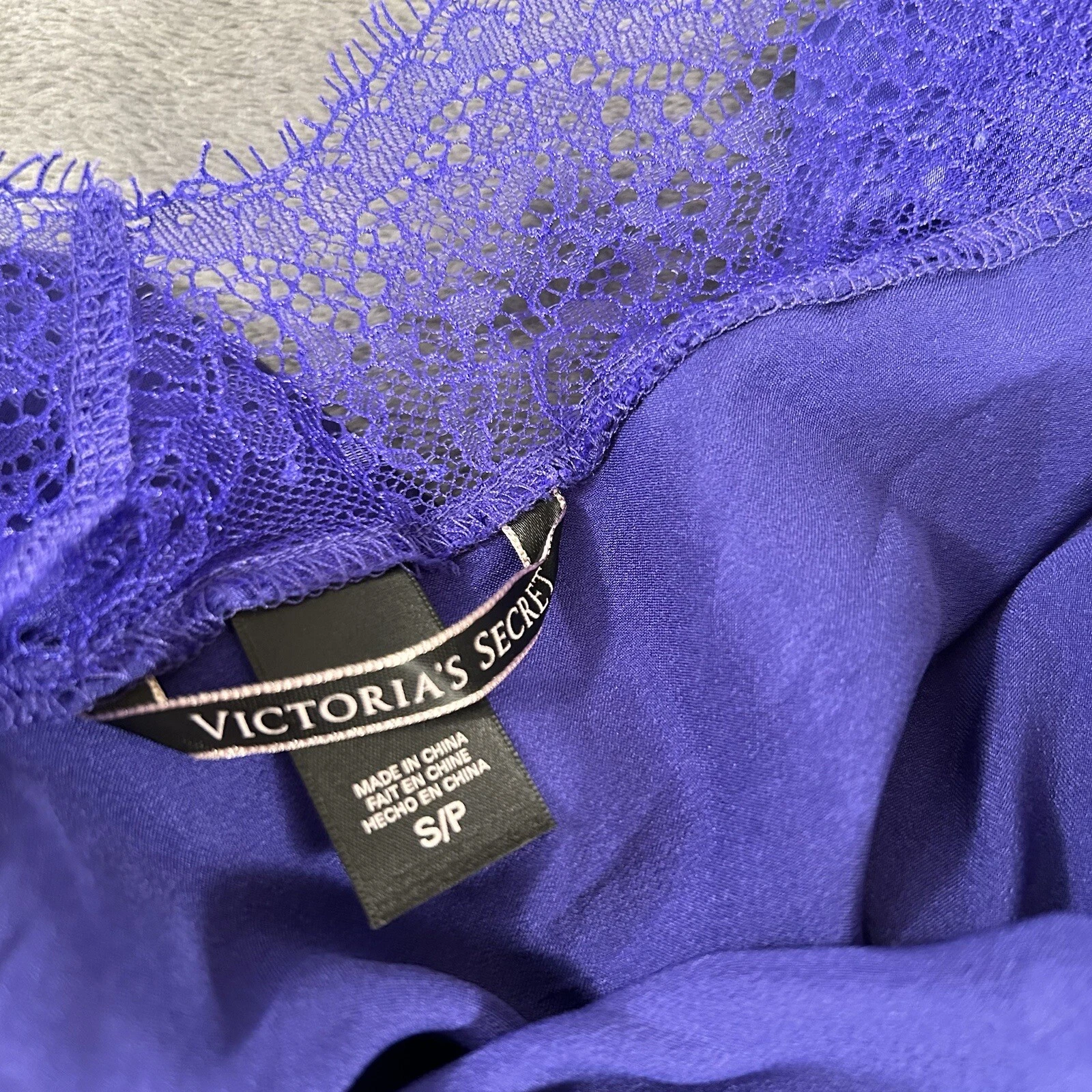 UNDERCOVER Abito Victorias Secret donna piccolo blu top pizzo pigiama pullover sexy