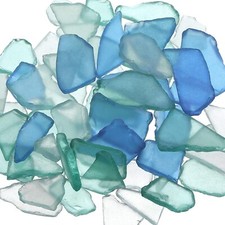 Sea Glass for Crafts Seaglass Pieces Decor Flat Frosted Sea Blue White Green