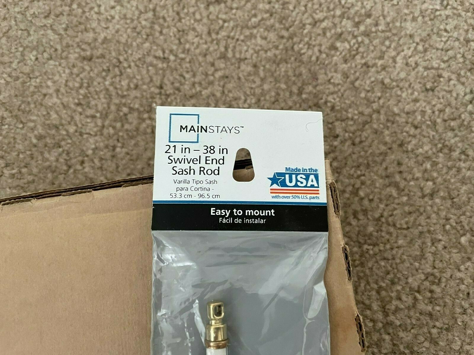 (LOT of 25x) Mainstays 2138" Adjustable Swivel Sash Rod, 5/16