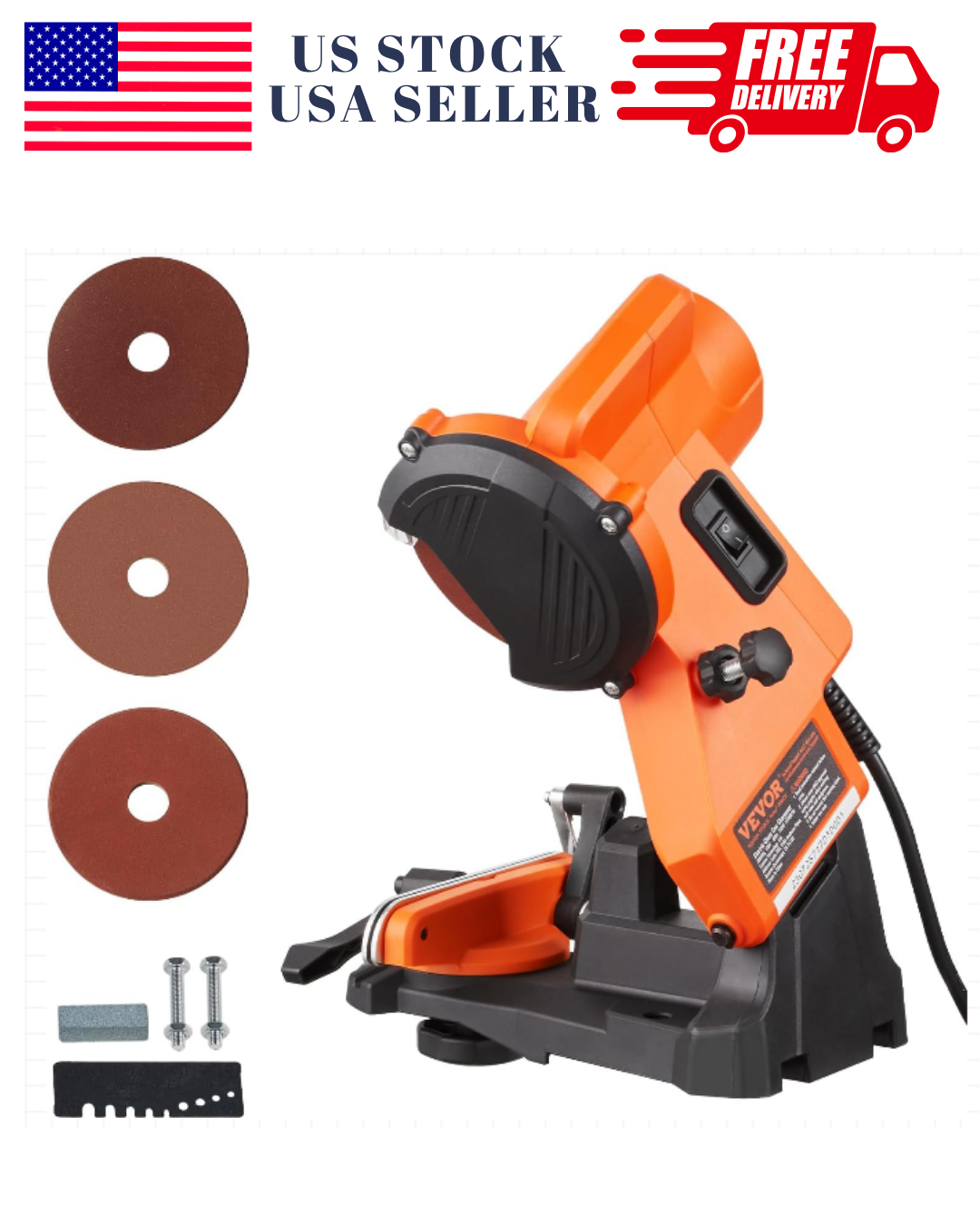 140W Bench-Mount Universal Electric Chainsaw Sharpener for Blades